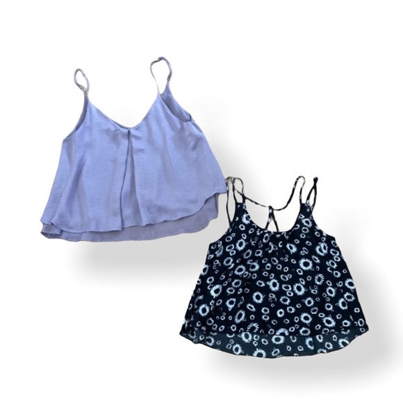 Valette Tops - Crop Tops Purple AND Black/White